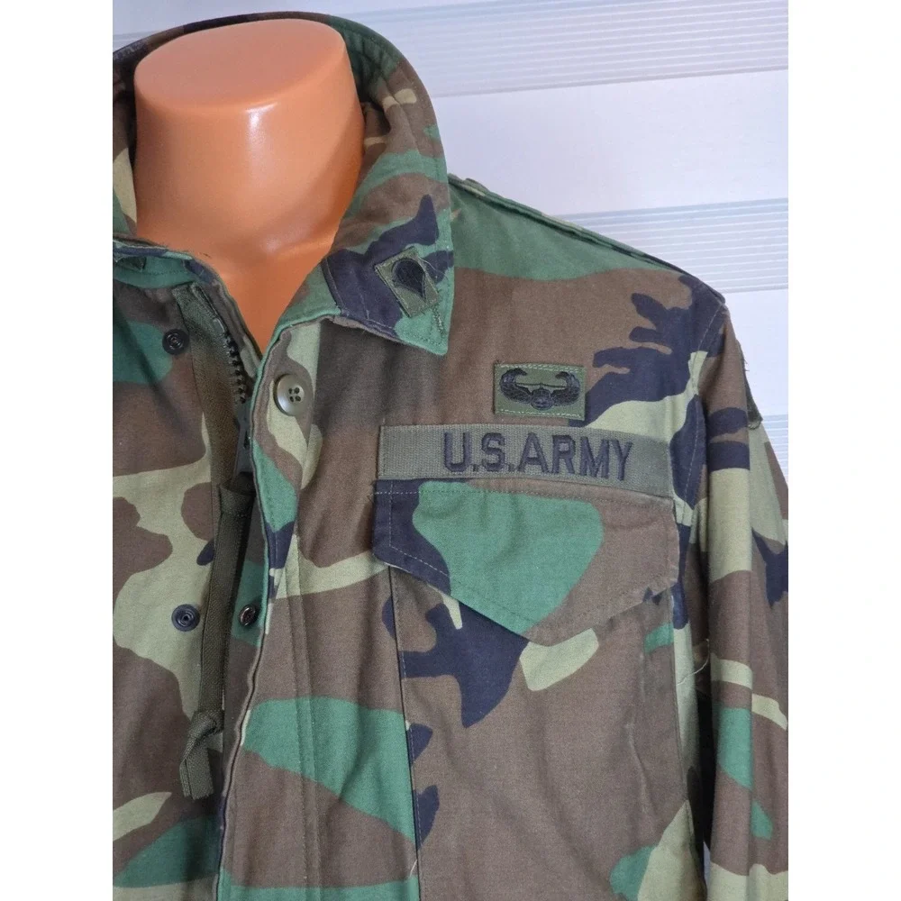 Us Army Coat Cold Weather Size M Long Woodland‎ Camo 99 Date Y2K 90's VTG